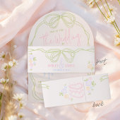 Modern quirky hand drawn bow PASTEL retro wedding 招待状ベリーバンド