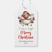 Modern quirky Santa Christmas gift tag design ギフトタグ (正面)