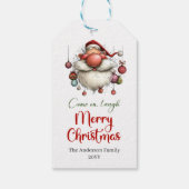 Modern quirky Santa Christmas gift tag design ギフトタグ (裏面)