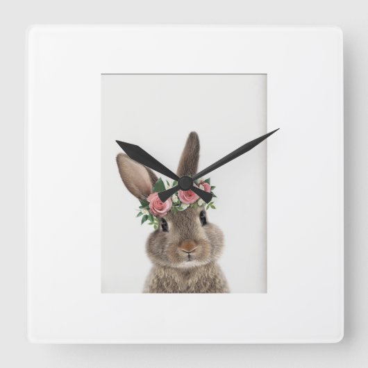 "Modern Rabbit Wall Clock スクエア壁時計 (正面)