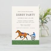 Modern Race Horse Derby Party Equestrian  招待状 (スタンド正面)