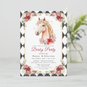 Modern Race Horse Derby Party Equestrian  招待状 (スタンド正面)