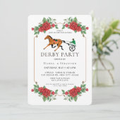 Modern Race Horse Derby Party Equestrian  招待状 (スタンド正面)