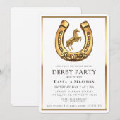 Modern Race Horse Derby Party Equestrian  招待状 (正面/裏面)