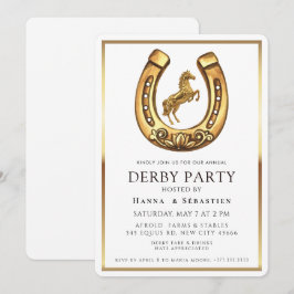 Modern Race Horse Derby Party Equestrian  招待状