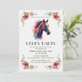 Modern Race Horse Derby Party Equestrian 招待状 (スタンド正面)