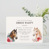 Modern Race Horse Derby Party Equestrian 招待状 (スタンド正面)