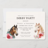 Modern Race Horse Derby Party Equestrian 招待状 (正面)