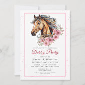 Modern Race Horse Derby Party Equestrian  招待状 (正面)
