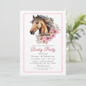 Modern Race Horse Derby Party Equestrian  招待状 (スタンド正面)