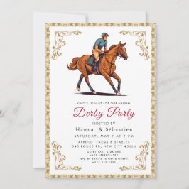Modern Race Horse Derby Party Equestrian  招待状