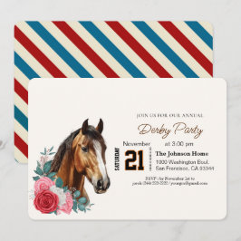 Modern Race Horse Derby Party Equestrian  招待状
