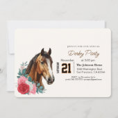 Modern Race Horse Derby Party Equestrian  招待状 (正面)