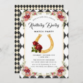 Modern Race Horse Derby Party Equestrian 招待状 (正面/裏面)