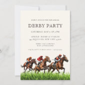 Modern Race Horse Derby Party Equestrian  Invitati 招待状 (正面)