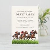 Modern Race Horse Derby Party Equestrian  Invitati 招待状 (スタンド正面)