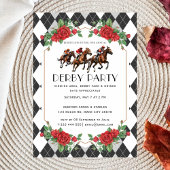Modern Race Horse Derby Party Equestrian Invitatio 招待状