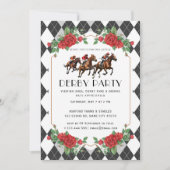 Modern Race Horse Derby Party Equestrian Invitatio 招待状 (正面)