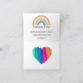 Modern Rainbow Birthday Party Thank You サンキューカード (内部)