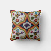Modern Rainbow Fair Isle Knit Pattern Throw Pillow クッション (正面)