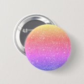 Modern Rainbow Glitter Glam Button 缶バッジ (正面&裏面)
