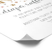 Modern Rainbow Glitter Stars Girl Diaper Raffle ポスター (角)