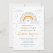 Modern Rainbow Invitation Baby Shower 招待状 (正面)