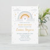 Modern Rainbow Invitation Baby Shower 招待状 (スタンド正面)