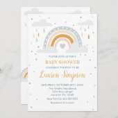 Modern Rainbow Invitation Baby Shower 招待状 (正面/裏面)