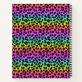 Modern Rainbow Leopard Skin Pattern Monogram ノートブック (裏面)