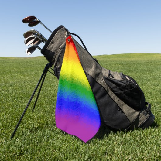 Modern Rainbow Mosaic Script Name  ゴルフタオル (グリーン)