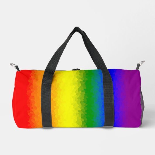 Modern Rainbow Mosaic Script Name  ダッフルバッグ (正面)