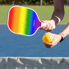 Modern Rainbow Mosaic Script Name ピックルボールラケット
