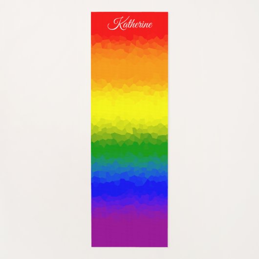 Modern Rainbow Mosaic Script Name  ヨガマット (正面)