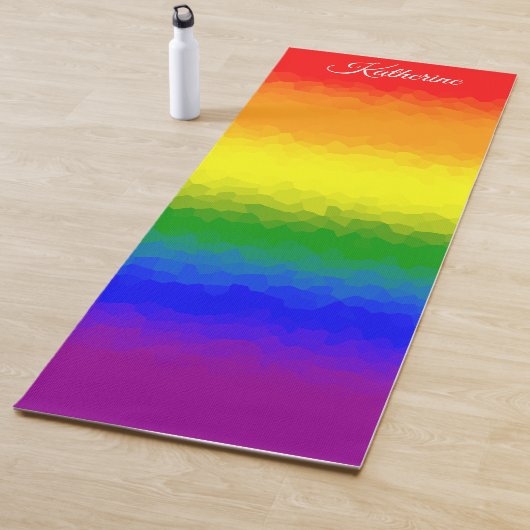 Modern Rainbow Mosaic Script Name  ヨガマット (インサイチュ)