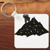 Modern Ram Zodiac Keychain – Sleek Aries キーホルダー (正面)