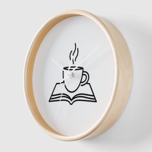 Modern Reader's Coffee & Book Wall Clock 壁時計 (傾斜)
