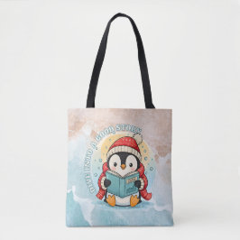 Modern Reading Penguin Aesthetic Shoulder Tote Bag トートバッグ