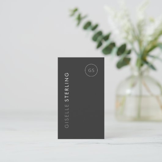 Modern Real Estate Agent Black Minimalist  名刺 (スタンド正面)