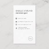 Modern Real Estate Agent Black Minimalist  名刺 (裏面)