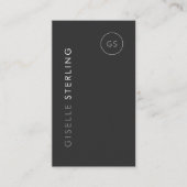 Modern Real Estate Agent Black Minimalist  名刺 (正面)