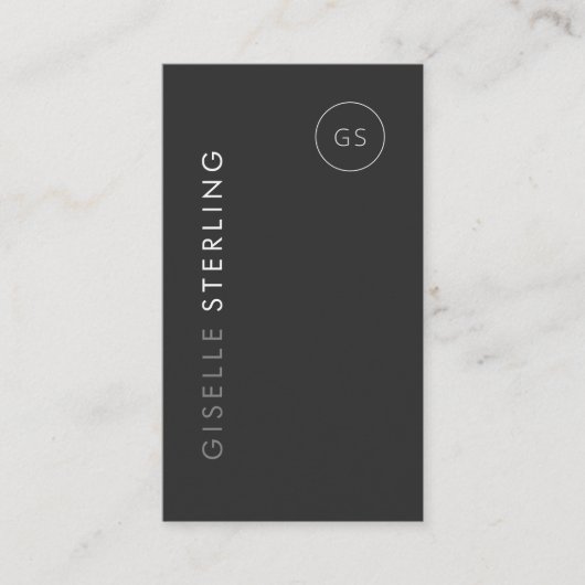 Modern Real Estate Agent Black Minimalist 名刺 (正面)