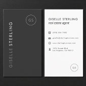 Modern Real Estate Agent Black Minimalist 名刺