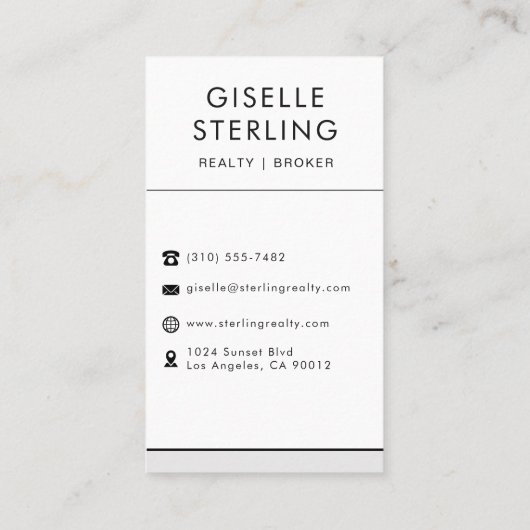 Modern Real Estate Agent Broker Photo 名刺 (裏面)
