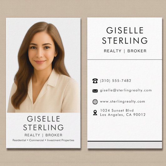 Modern Real Estate Agent Broker Photo 名刺