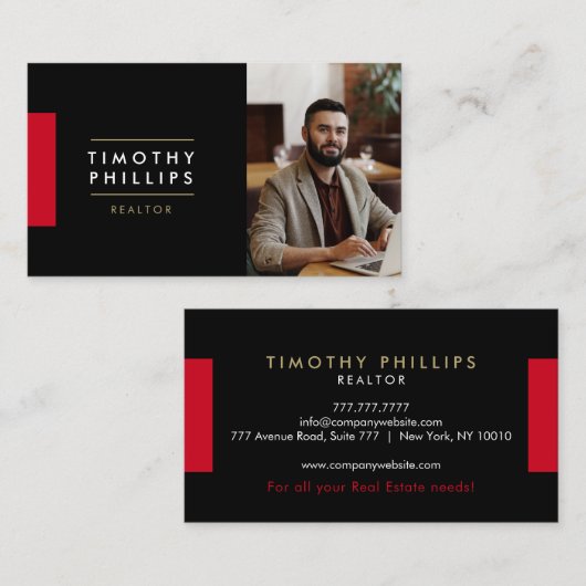 Modern Real Estate Agent Business Card  名刺 (正面/裏面)