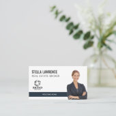 Modern Real Estate Agent Photo LOGO PRESENTATION 名刺 (スタンド正面)