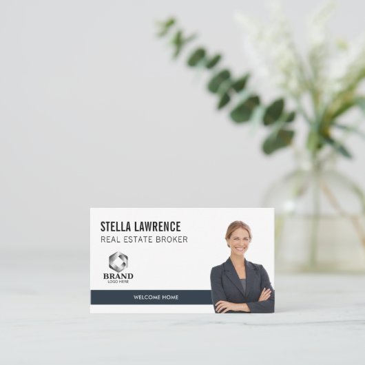 Modern Real Estate Agent Photo LOGO PRESENTATION 名刺 (スタンド正面)