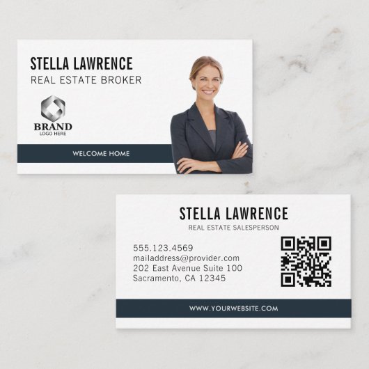 Modern Real Estate Agent Photo LOGO PRESENTATION 名刺 (正面/裏面)