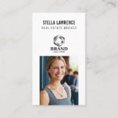 Modern Real Estate Agent Vertical Photo Logo 名刺 (正面)